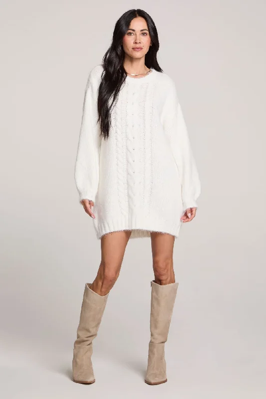 MACY SWEATER DRESS Mesh Fabric Canvas Fabric Denim Fabric