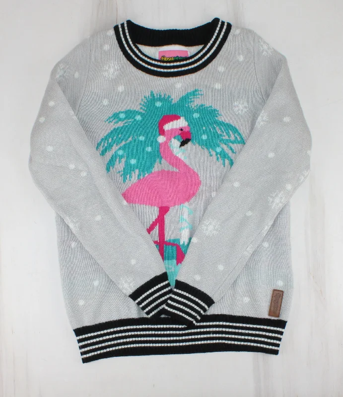 TIPSY ELVES FLAMINGO HOLIDAY SWEATER LADIES MEDIUM PRE-LOVED High Neck Crew Neck V-Neck TIPSY ELVES FLAMINGO HOLIDAY SWEATER LADIES MEDIUM PRE-LOVED High Neck Crew Neck V-Neck