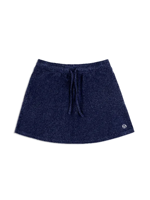 Edda Skirt- Maritime Blue velvet skirt luxury