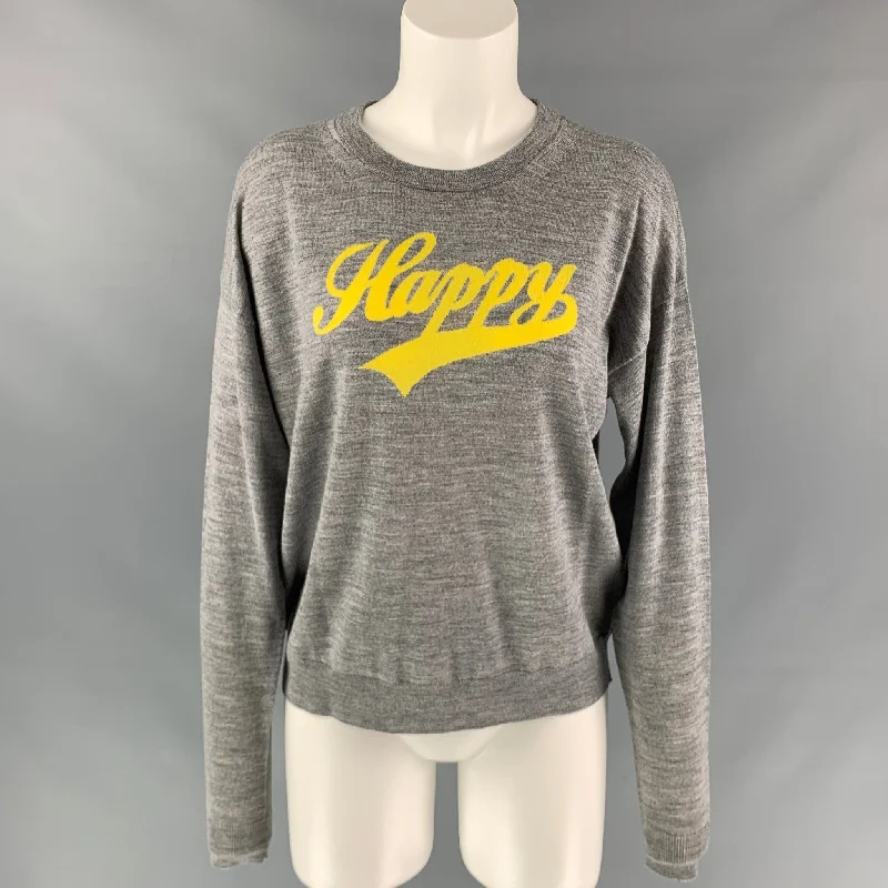ZADIG & VOLTAIRE Size S Grey & Yellow Merino Wool Sweater Stretchy Elastic Breathable ZADIG & VOLTAIRE Size S Grey & Yellow Merino Wool Sweater Stretchy Elastic Breathable