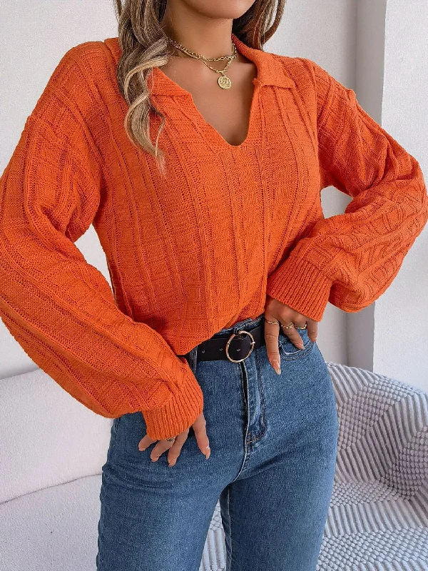 Johnny Collar Drop Shoulder Sweater Collared Crew Neck Turtle Neck