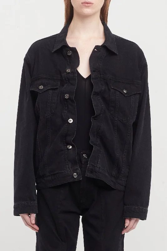 Y/Project Womens Evergreen Wire Denim Jacket Stand-Up Collar Roll-Neck Collar Turtle Neck Y/Project Womens Evergreen Wire Denim Jacket Stand-Up Collar Roll-Neck Collar Turtle Neck