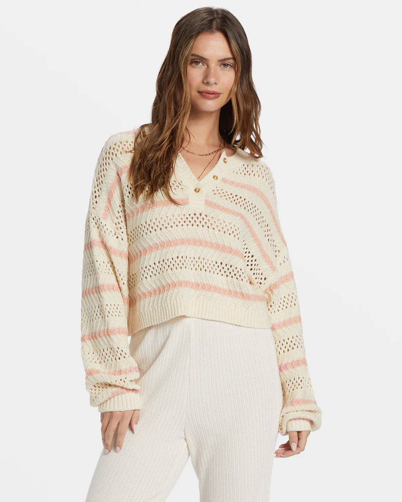 Mia Sweater - Peachy Haze Open Front Closed Front Wrap Front