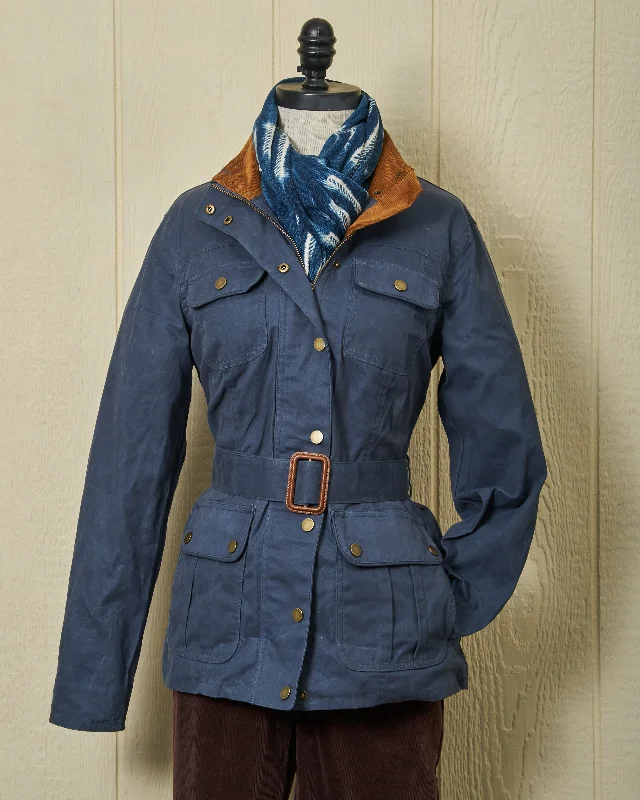 Women’s Aberdeen Jacket in Navy Waxed Canvas Satin Jacket Silk Jacket Chiffon Jacket Women’s Aberdeen Jacket in Navy Waxed Canvas Satin Jacket Silk Jacket Chiffon Jacket