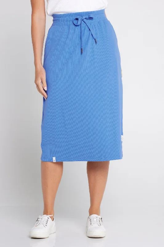 Rib Midi Skirt - Cerulean Blue breathable skirt fabric