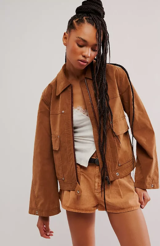 Free People - Blair Vegan Suede Jacket Front Pockets Side Pockets Patch Pockets