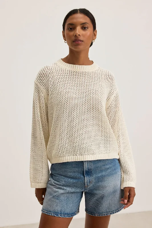 KANAN COTTON CASHMERE MESH SWEATER Stylish Fashionable Trendy