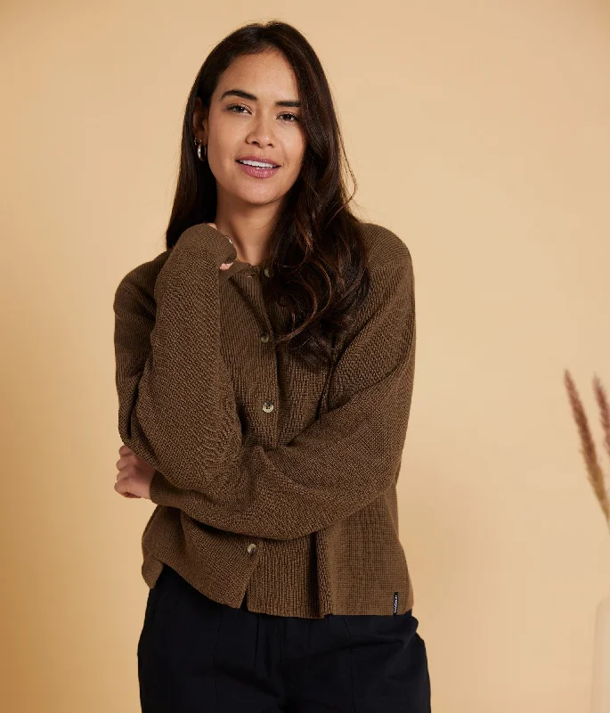 Farah Sweater Top - Teak Long Sweater Short Sweater Cropped Sweater