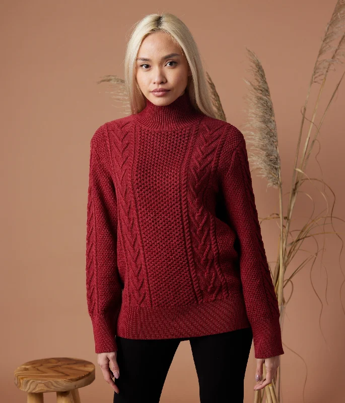 Dallas Sweater - Ruby Satin Fabric Silk Fabric Chiffon Fabric