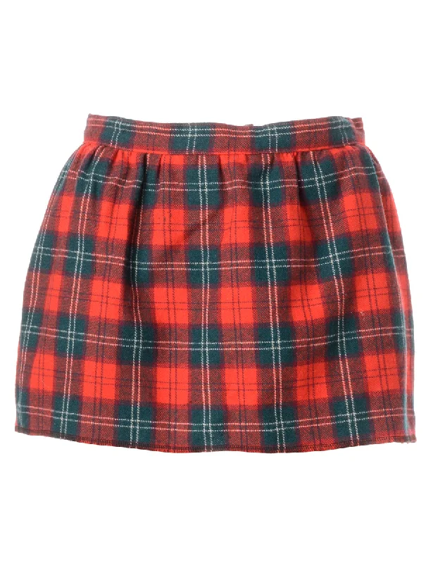 Label Super Short Tartan Skirt chiffon skirt floaty