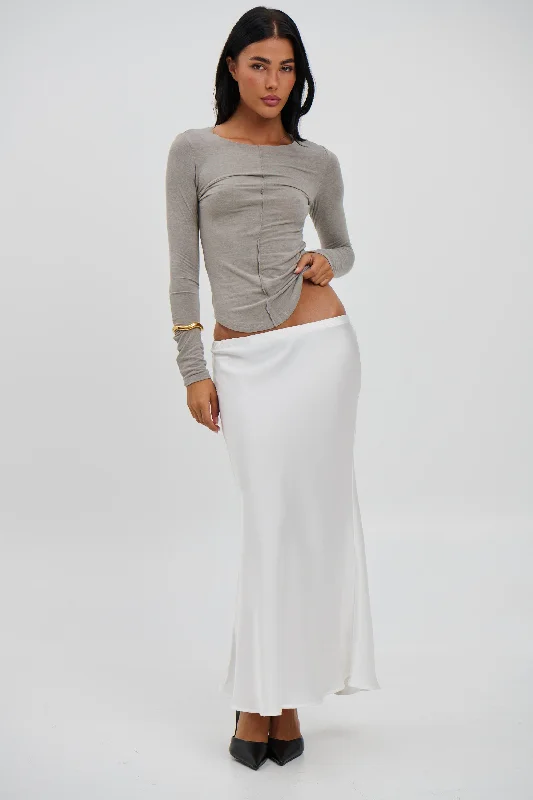 Violet Maxi Skirt White leather skirt sleek
