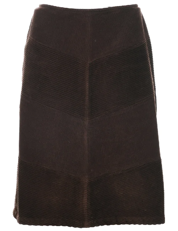 Corduroy A-line Skirt - M leather skirt bold