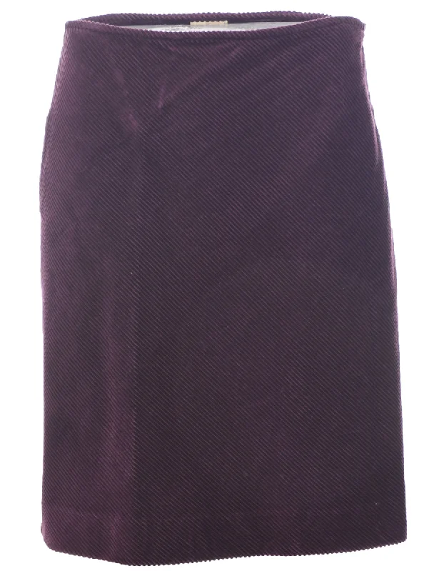 Corduroy A-line Skirt - M silk skirt elegant