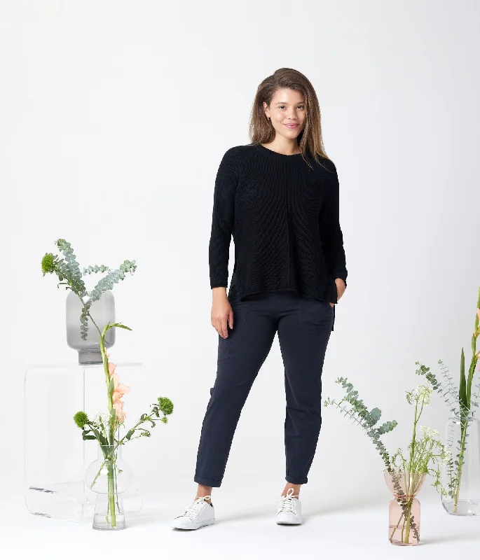 Solstice Sweater - Black Boxy Sweater Fitted Sweater A-Line
