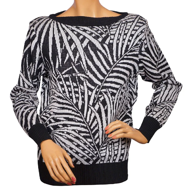 Vintage 1980s Yves Saint Laurent Sweater Rive Gauche Paris B&W Cotton Ladies 36 Modern Contemporary Chic Vintage 1980s Yves Saint Laurent Sweater Rive Gauche Paris B&W Cotton Ladies 36 Modern Contemporary Chic