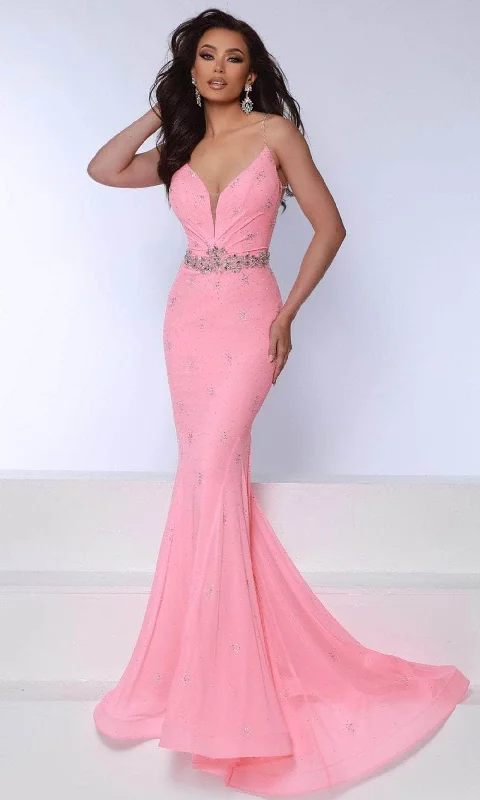 Johnathan Kayne 3008 - Mermaid Skirt Beaded Bodice Prom Gown a-line skirt cut