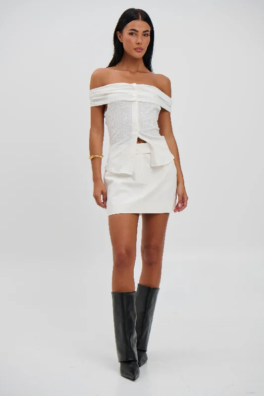 Brodie Mini Skirt White cotton skirt soft