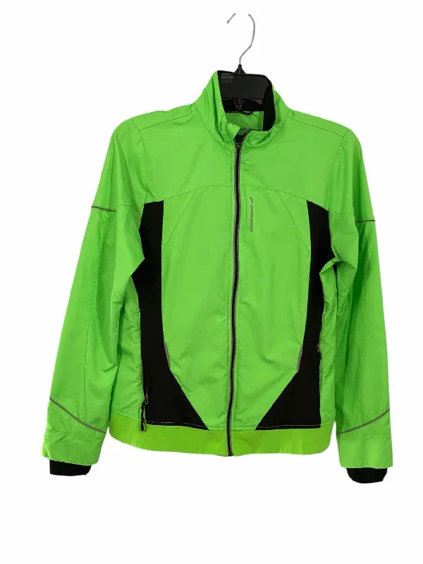 Brooks Size S Green Black Athletic Jacket Satin Fabric Silk Fabric Chiffon Fabric
