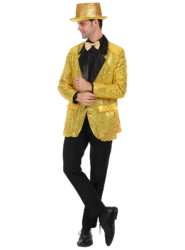 Sequined Mens Gold Costume Jacket Print Jacket Jacquard Jacket Embroidered Jacket