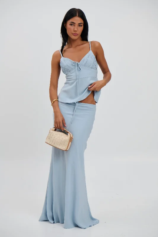 Avalon Maxi Skirt Baby Blue a-line skirt cut
