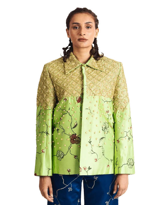 "DABKA" SILK JACKET Knit Jacket Woven Jacket Fleece Jacket