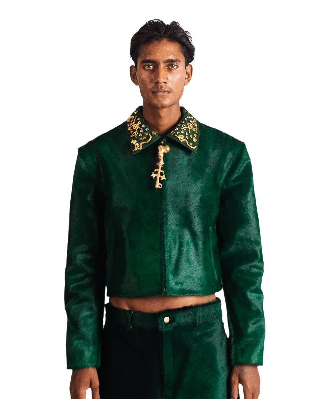 "EMERALD RELIC" JACKET Hoodie Zip-Up Jacket Button-Up Jacket