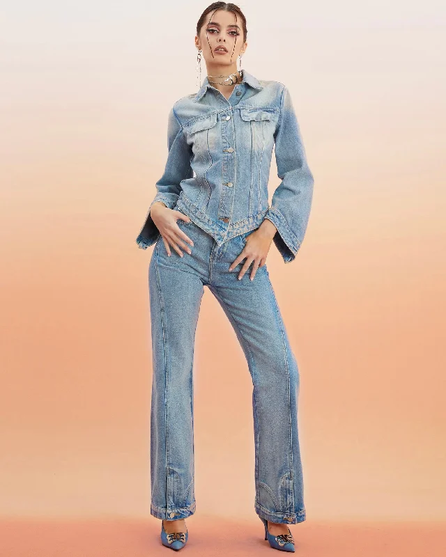 Jazmine Unicorn Blood Blue Denim Jacket Jeans Pants Matching Set Striped Jacket Polka Dot Jacket Floral Jacket Jazmine Unicorn Blood Blue Denim Jacket Jeans Pants Matching Set Striped Jacket Polka Dot Jacket Floral Jacket