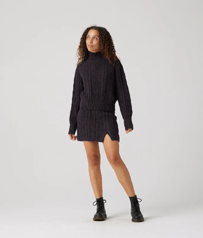 Lizzy Sweater Skirt - Black Modern Contemporary Chic