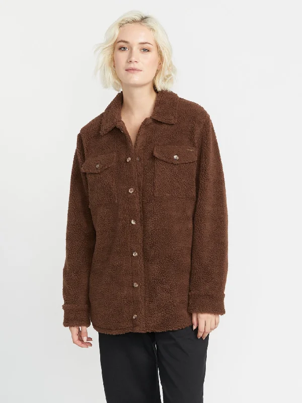 Silent Sherpa Jacket - Chocolate Lace Jacket Ribbed Jacket Sequined Jacket
