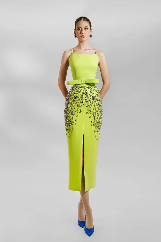 Open back top with beaded skirt linen skirt airy