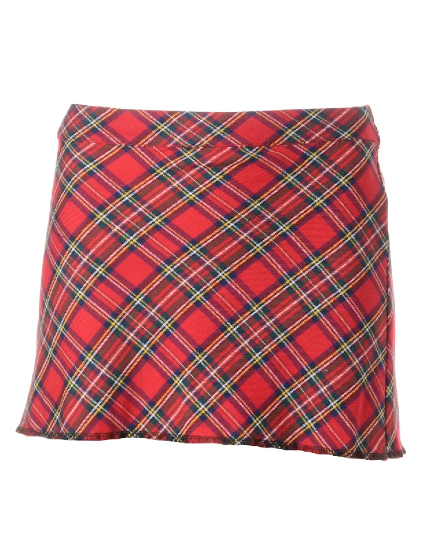 Label Super Short Tartan Skirt velvet skirt luxury