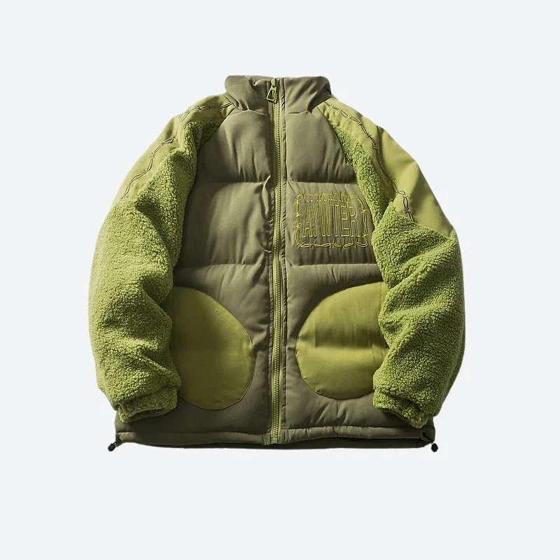 Fleece Puffer Jacket Lace Jacket Ribbed Jacket Sequined Jacket