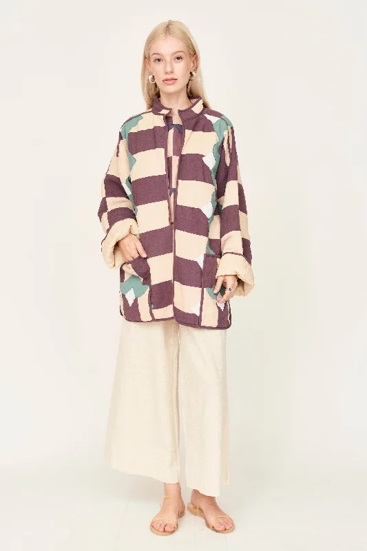 Bergen Jacket in Plum Origami Nylon Jacket Polyester Jacket Spandex Jacket