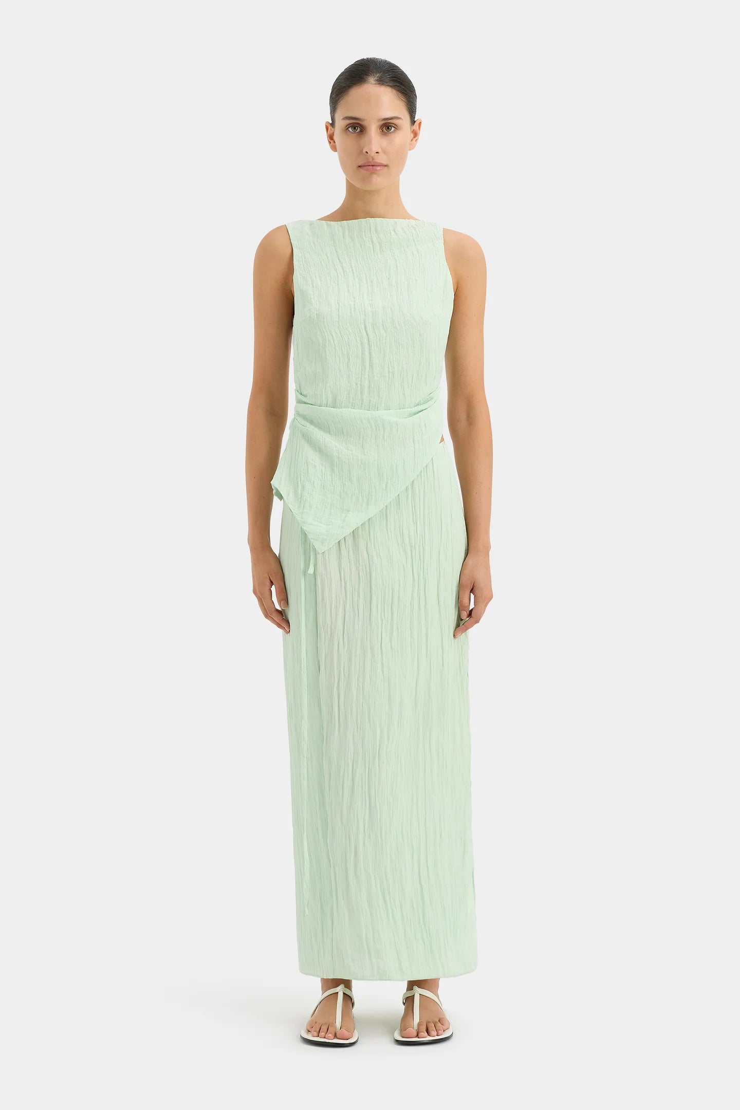 Sir the Label Ligera Wrap Midi Skirt Tie Midi Skirt - Mint relaxed fit skirt