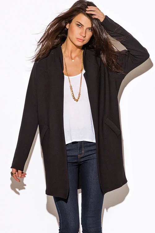 BLACK MANDARIN COLLAR JACKET Satin Fabric Silk Fabric Chiffon Fabric