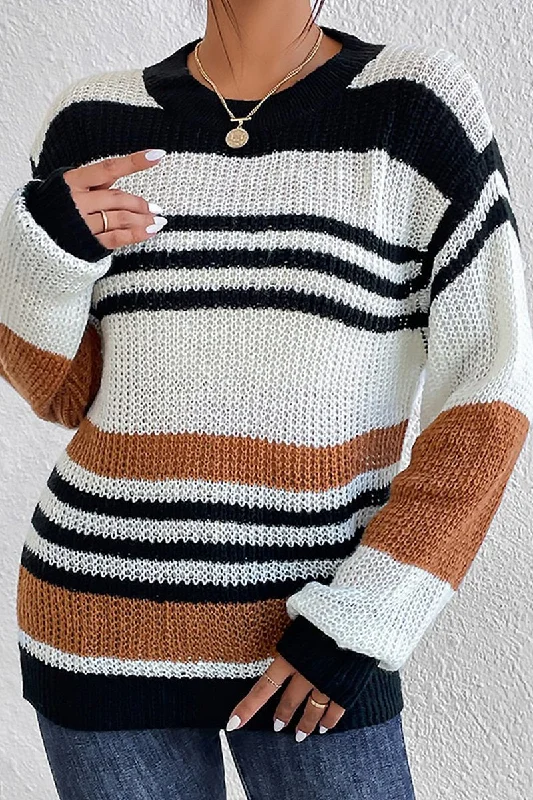 WOMEN CROCHET FISHERMAN KNITTED LOOSE SWEATER Neon Metallic Matte