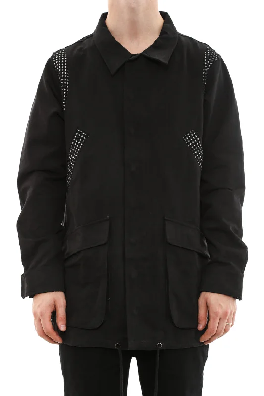 Wars Jacket Black Notch Collar Peter Pan Collar Cowl Neck