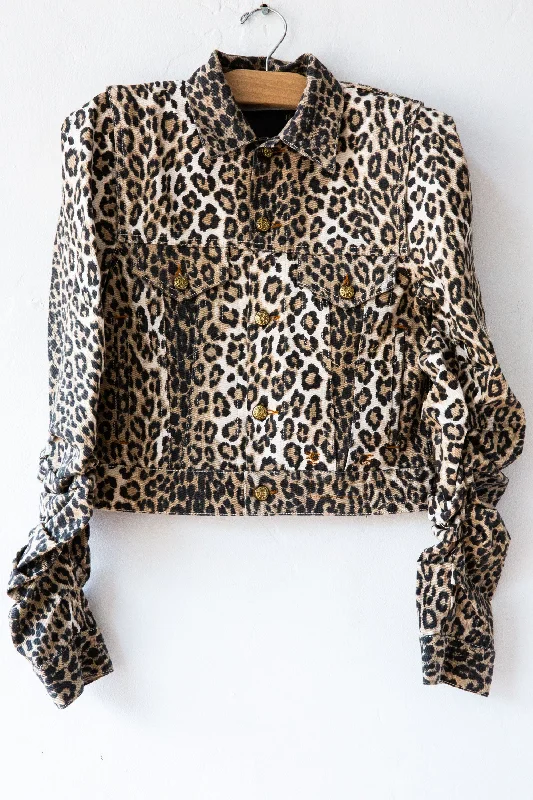 R13 Leopard Kelsey Jacket Bomber Jacket Anorak Windbreaker
