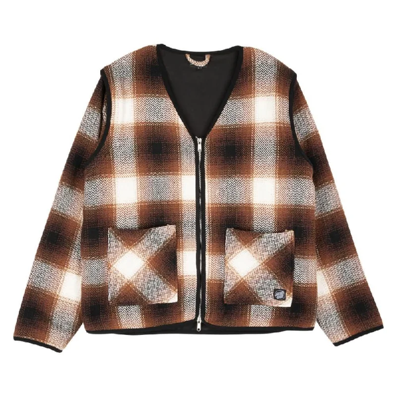 Santa Cruz Jacket Assembly Liner - Orange / Black Check Knit Jacket Woven Jacket Fleece Jacket Santa Cruz Jacket Assembly Liner - Orange / Black Check Knit Jacket Woven Jacket Fleece Jacket
