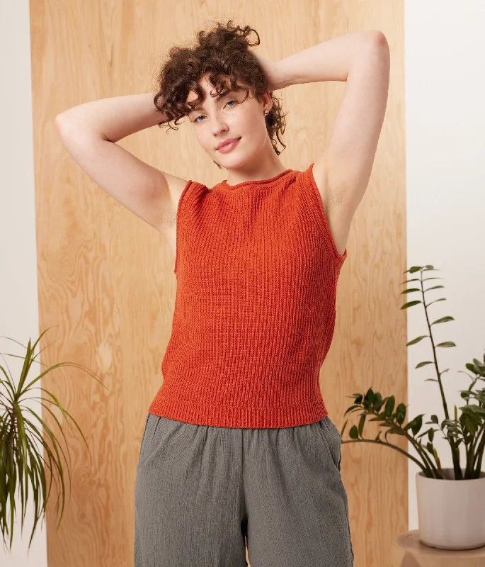 Dela Sweater Tank - Chili Long Sweater Short Sweater Cropped Sweater
