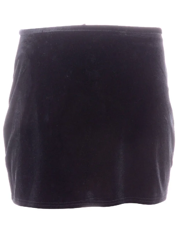 Label Velvet Mini Skirt denim skirt fashionable
