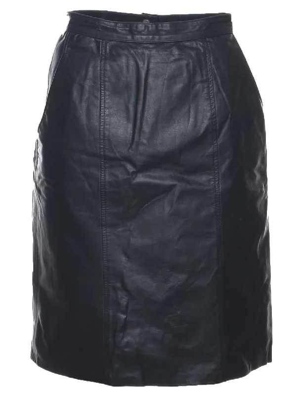 Leather A-line Skirt - XS wool skirt warm