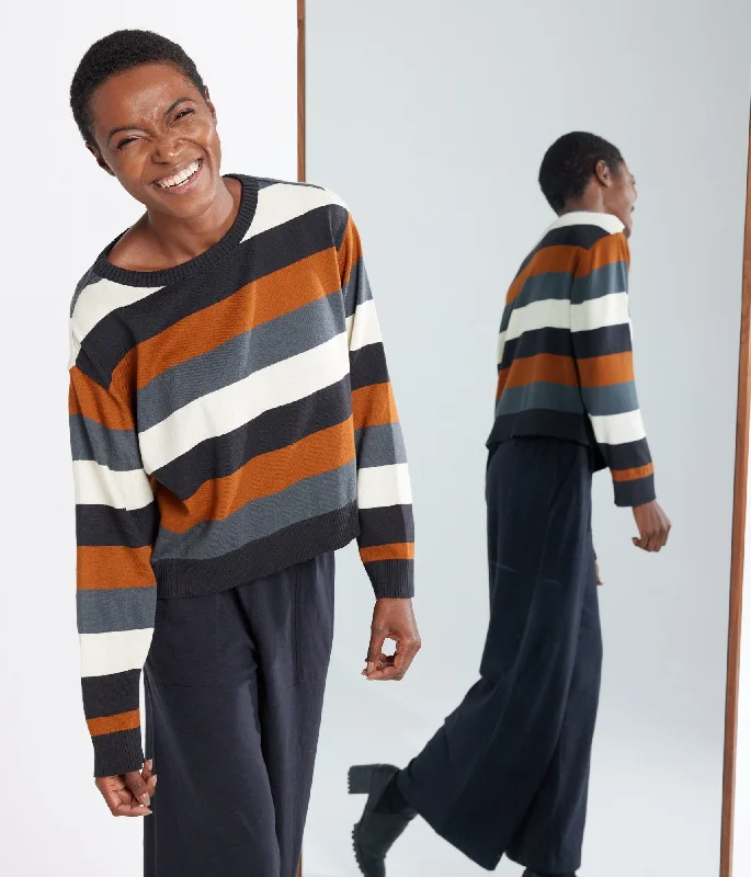 Palmer Stripe Sweater - Multi Faux Fur Fabric Real Fur Fabric Shearling Fabric