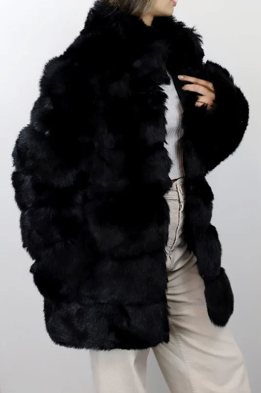 La Fiorentina Faux Fur Jacket - Black Faux Fur Jacket Real Fur Jacket Shearling Jacket La Fiorentina Faux Fur Jacket - Black Faux Fur Jacket Real Fur Jacket Shearling Jacket
