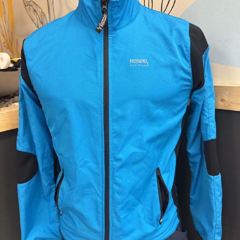 Running Room - Hybrid Windbreaker Jacket: Blue/Black-unisex-XS Quilted Jacket Puffer Jacket Insulated Jacket Running Room - Hybrid Windbreaker Jacket: Blue/Black-unisex-XS Quilted Jacket Puffer Jacket Insulated Jacket