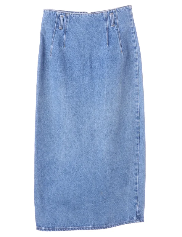 Light Wash Midi Skirt chiffon skirt airy