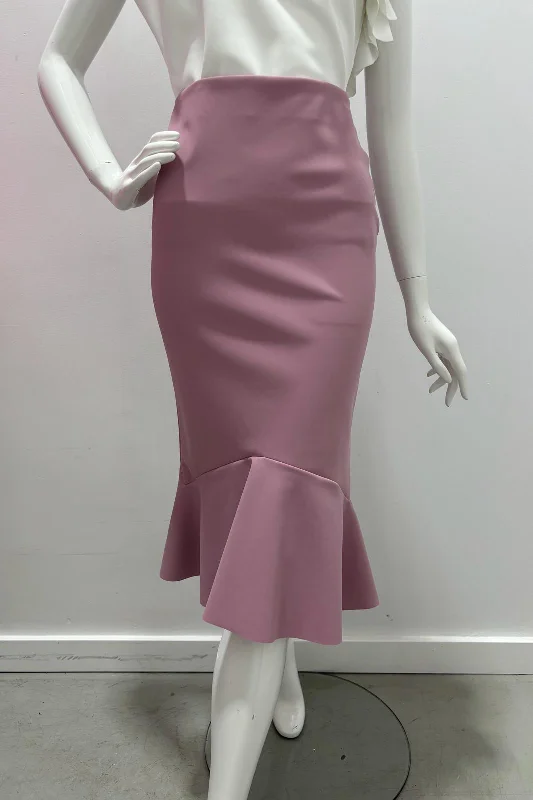 Greta Constantine Kace Skirt - "Meghan Markle" Skirt with Flounce spandex blend skirt