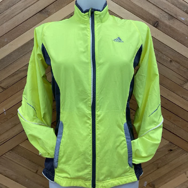 adidas - Women's Hi-Vis Windbreaker Jacket: Yellow/Grey-women-SM Satin Jacket Silk Jacket Chiffon Jacket adidas - Women's Hi-Vis Windbreaker Jacket: Yellow/Grey-women-SM Satin Jacket Silk Jacket Chiffon Jacket
