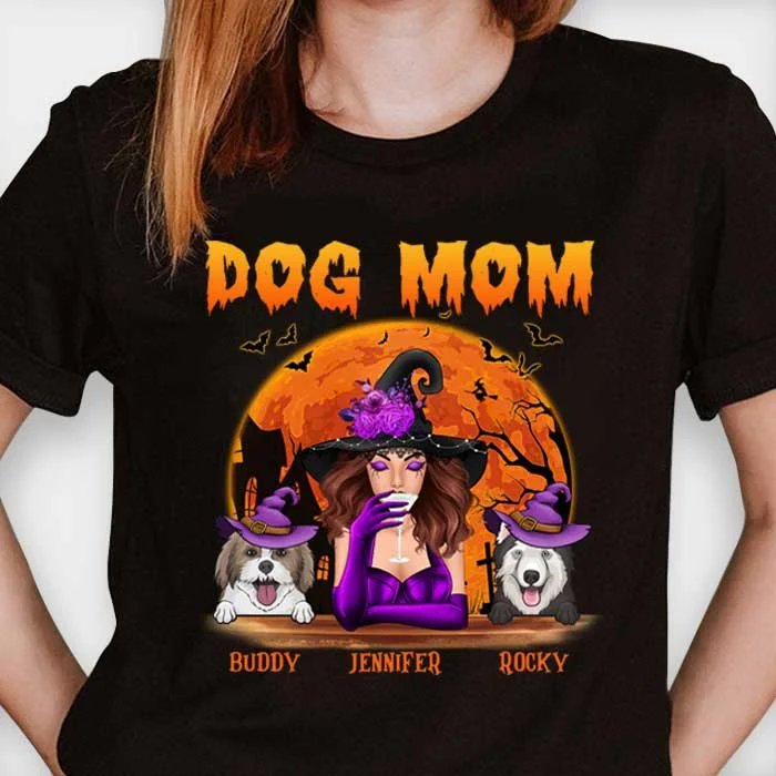 Halloween Dog Mom Dark Night - Gift For Dog Lovers, Personalized Unisex T-Shirt