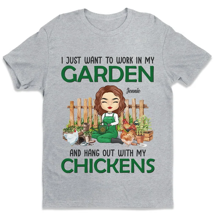 Work In My Garden - Personalized Unisex T-shirt, Hoodie - Gift For Gardening Lovers